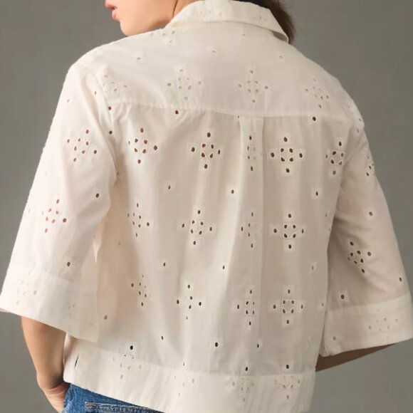 Maeve Eyelet Buttondown Shirt - Picture 2 of 7
